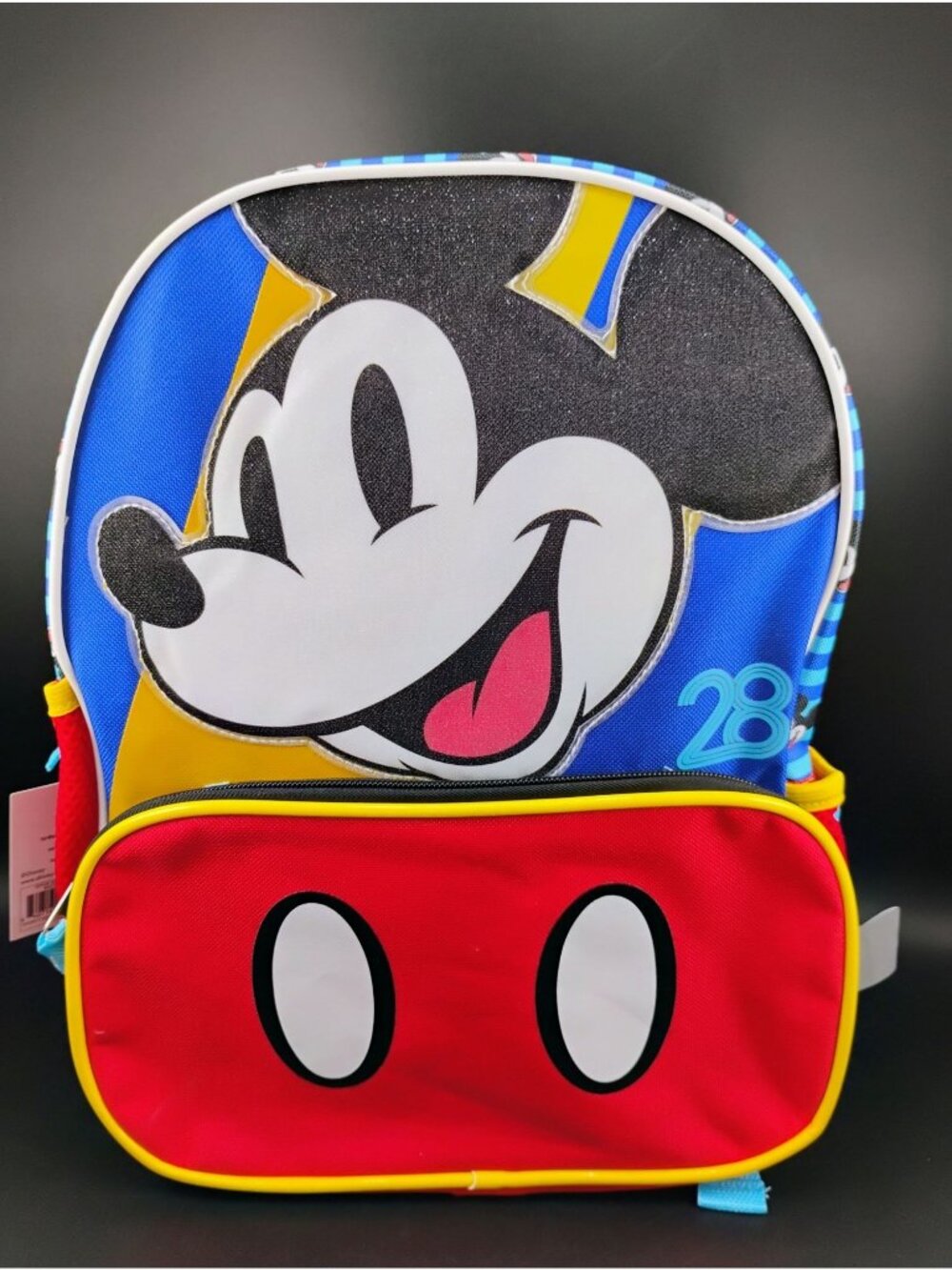 Disney Mickey Mouse Kids Backpack With Front Pocket & Side Mesh